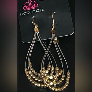Paparazzi Elegant Gold and Silver Dangle Earrings